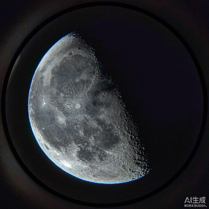 Half-moon through a contrast filter in a 1.25-inch format — the accessory-drawer hero shot.